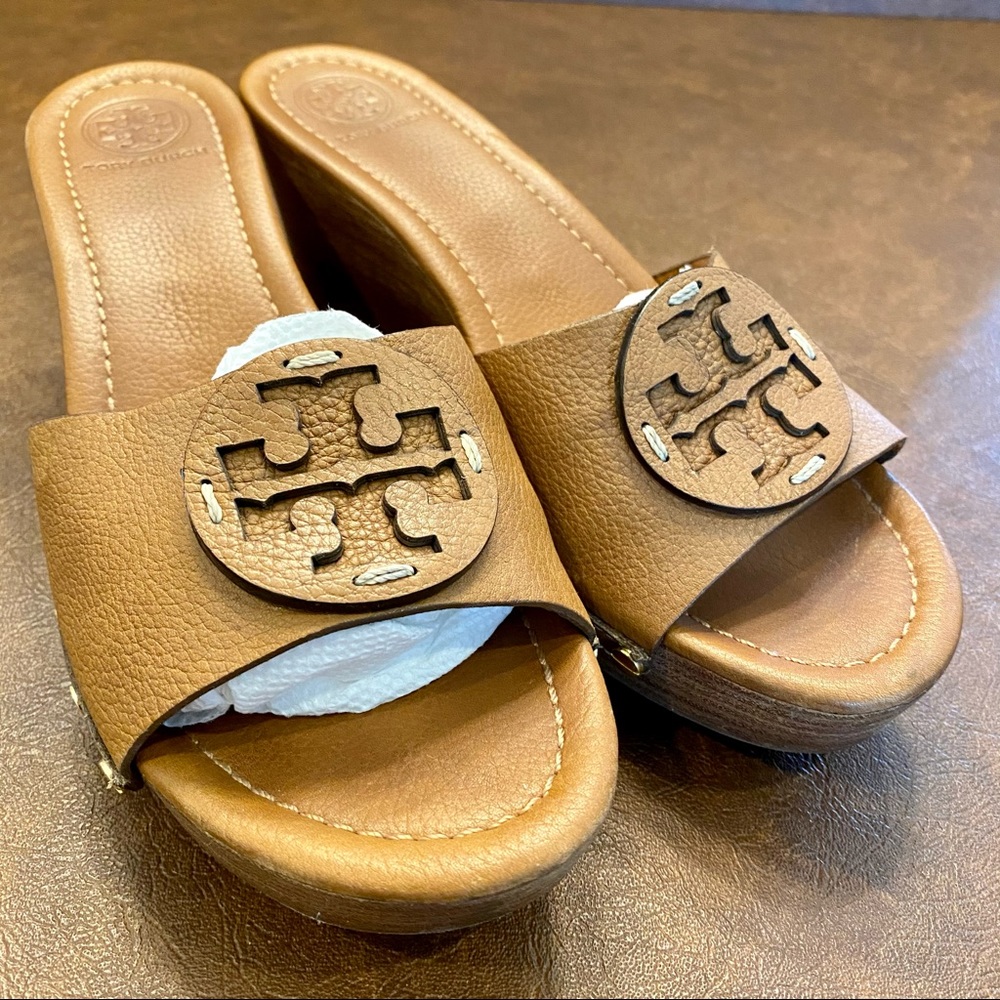 Tory Burch Logo Platform Wedge Sandals (Size 11)